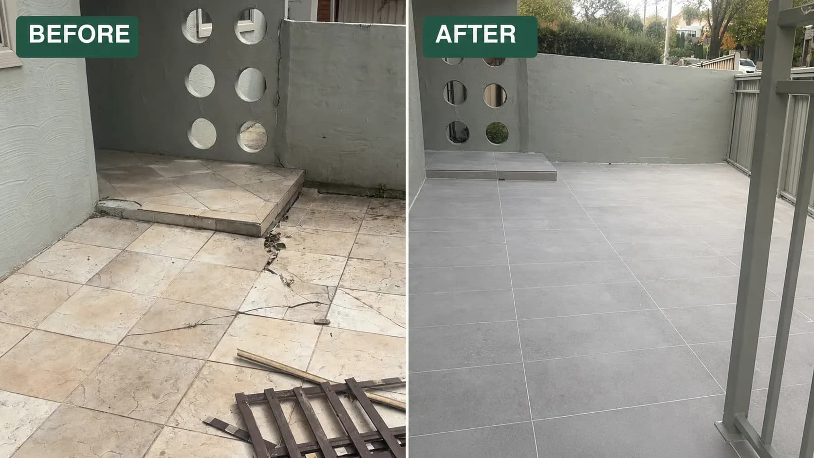 Front Porch Wall & Floor Restoration